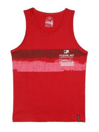Camiseta Regata Federal Art Juvenil para Menino - Vermelho