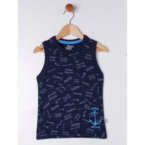 Camiseta Regata Infantil para Menino - Azul Marinho 2