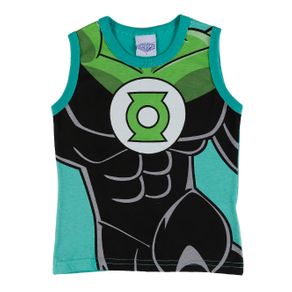 Camiseta Regata Justice League Infantil para Menino - Verde 1