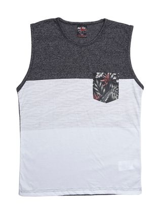 Camiseta Regata Juvenil para Menino - Branco/cinza