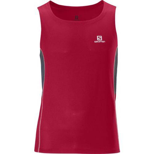 Camiseta Regata Salomon Masculina Trail Vermelha/cinza G