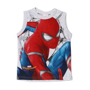 Camiseta Regata Spider Man Infantil para Menino - Cinza 10