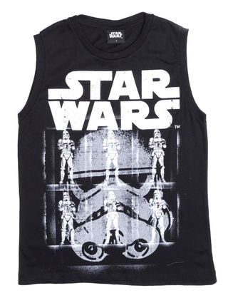 Camiseta Regata Star Wars Infantil para Menino - Preto