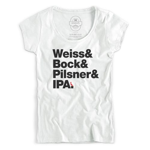 Camiseta Reserva Feminina Estilos de Cerveja 1 Camiseta Feminina Reserva Tipos de Cerveja - PP