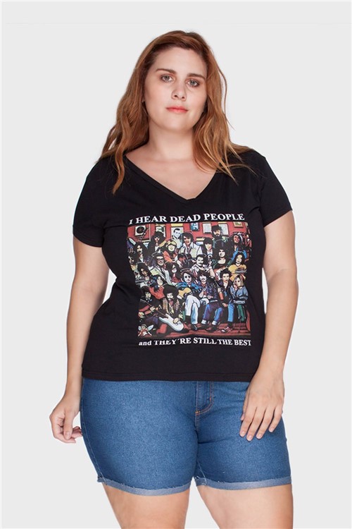 Camiseta Rockers Plus Size Preto-46