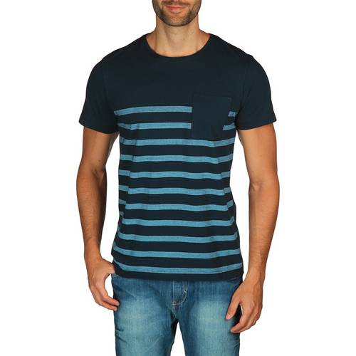 Camiseta Rockstter Stripe Azul Marinho G