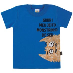 Camiseta Royal Bebê Menino Meia Malha 39154-140 Camiseta Azul Bebê Menino Meia Malha Ref:39154-140-G