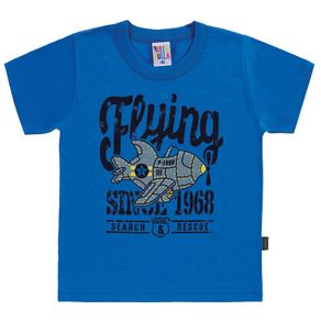 Camiseta Royal Primeiros Passos Menino Meia Malha 38919-140 Camiseta Azul Primeiros Passos Menino Meia Malha Ref:38919-140-1