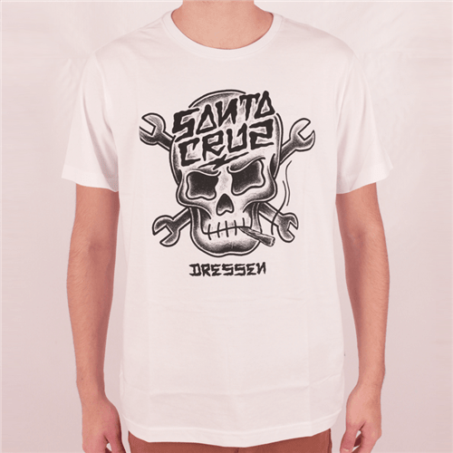 Camiseta Santa Cruz Dressen Skull Branco M