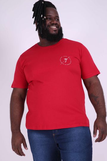 Camiseta Silk Frente e Costas Plus Size Vermelho M