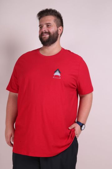 Camiseta Silk Triangulos Plus Size Vermelho P