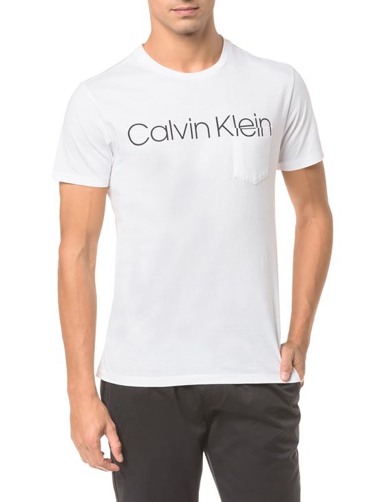 Camiseta Slim Calvin Klein Sobreposto Bo - Branco 2 - PP