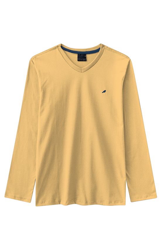 Camiseta Slim Decote V Enfim Amarelo - G