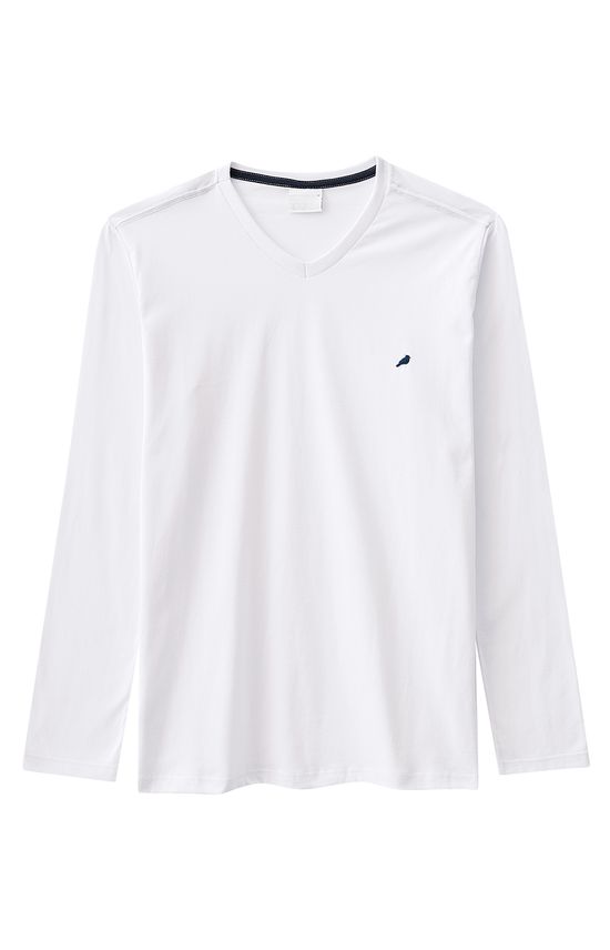 Camiseta Slim Decote V Enfim Branco - G