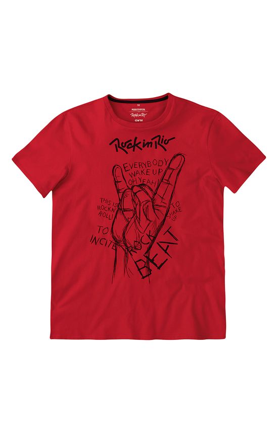 Camiseta Slim Estampada Rock In Rio® Enfim Vermelho - G