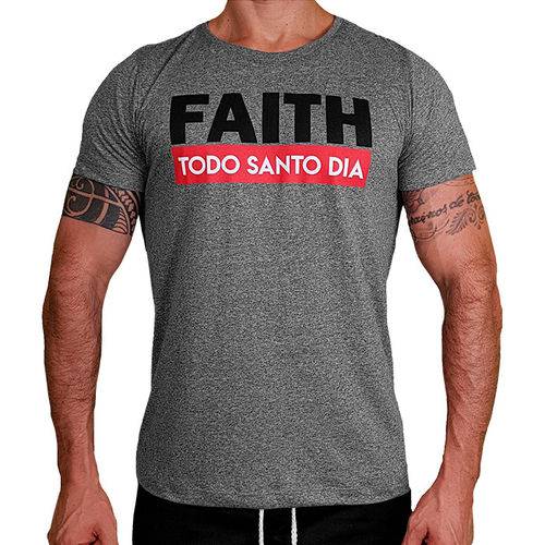 Camiseta Slim Fit Faith (cinza) - Todo Santo Dia