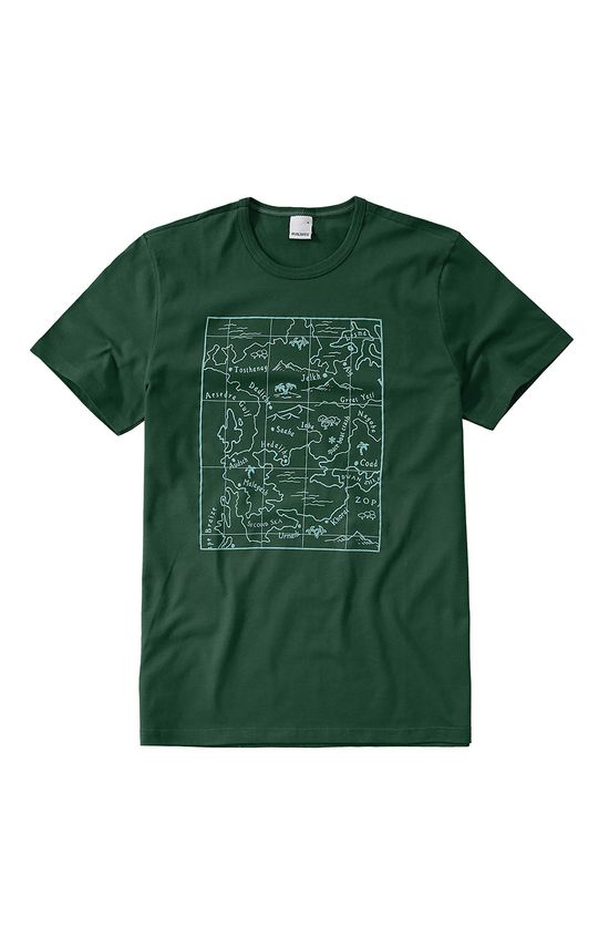 Camiseta Slim Mapa Malwee Verde Escuro - G