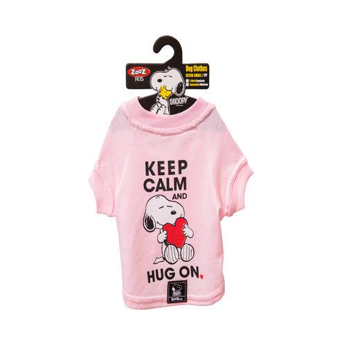 Camiseta Snoopy Charlie Zooz Pets para Cães Keep Calm - Tamanho G