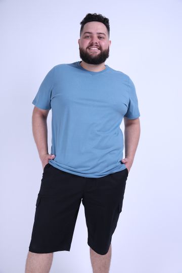 Camiseta Stonada Plus Size Azul P
