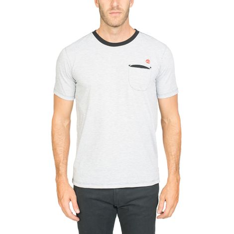 Camiseta Stripe Trim Pocket - Tam G