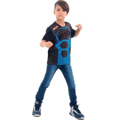 Camiseta Tática Nerf Azul Infantil