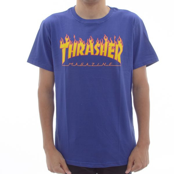 Camiseta Thrasher Flame Royal Blue (P)