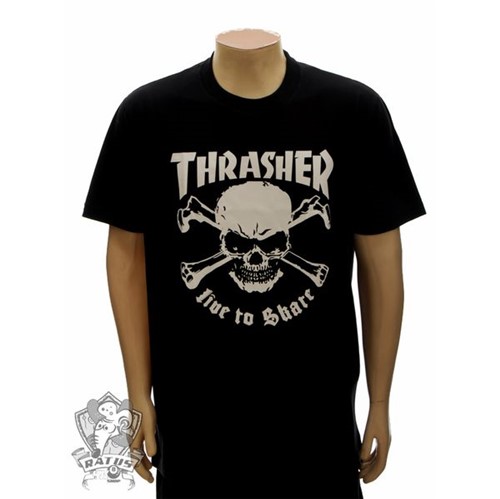 Camiseta Thrasher Live To Skate - Preta (P)