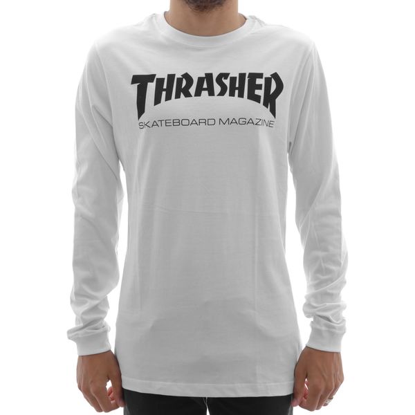 Camiseta Thrasher M/L Skate Mag White (P)