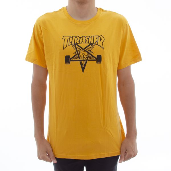 Camiseta Thrasher Sk8 Goat Mostarda (P)