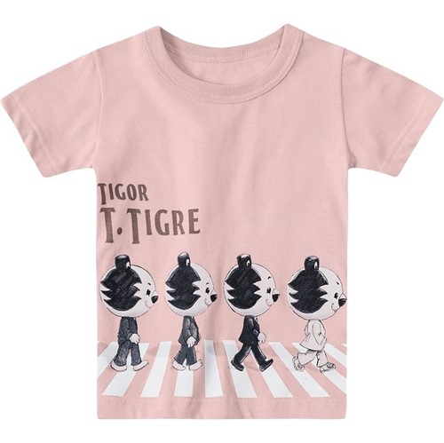 Camiseta Tigor T. Tigre Rosa Bebê Menino
