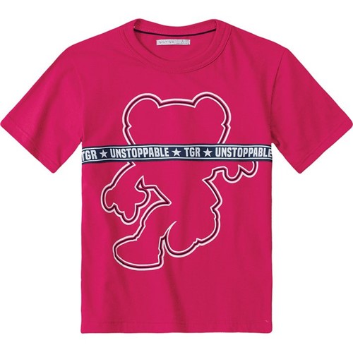 Camiseta Tigor T. Tigre Rosa Rosa Bebê Menino