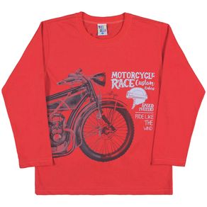Camiseta Tijolo-Infantil Menino-Meia Malha-35854-187 Camiseta Vermelho-Infantil Menino-Meia Malha-Ref:35854-187-10