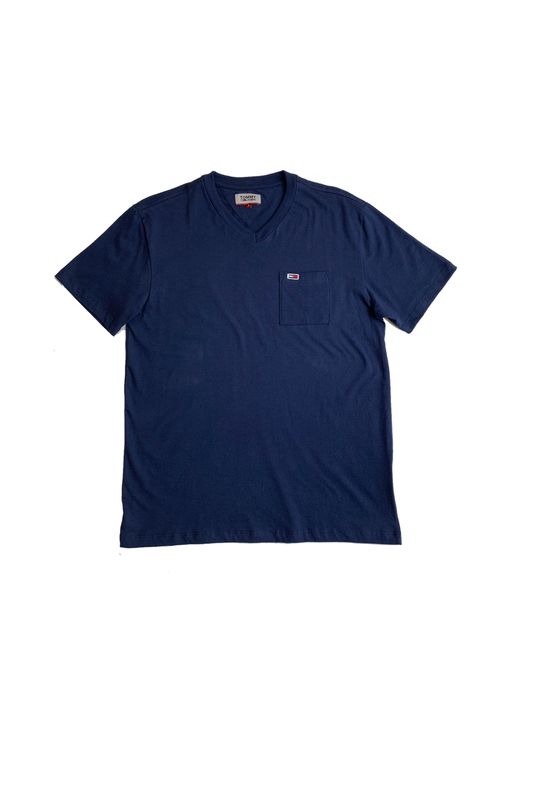 Camiseta Tommy Hilfiger Classics V Neck Azul Tam. P