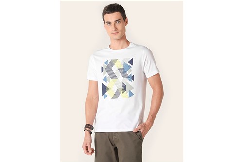 Camiseta Trama Geométrica - Branco - P
