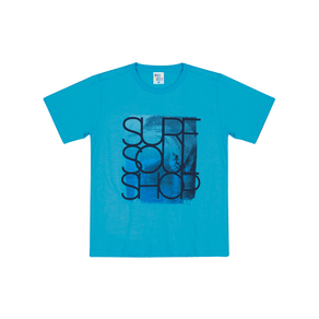 Camiseta Turquesa - Infantil Menino -Meia Malha Camiseta Azul - Infantil Menino - Meia Malha - Ref:33856-59-10