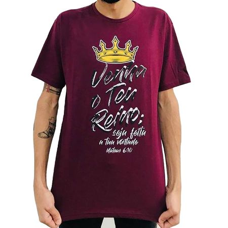 Camiseta Venha o Teu Reino - Vinho P