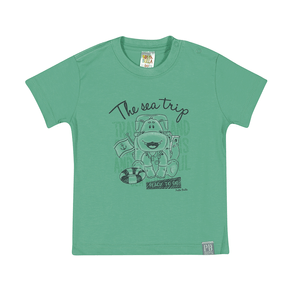 Camiseta Verde - Bebê Menino -Meia Malha Camiseta Verde - Bebê Menino - Meia Malha - Ref:33657-67-G