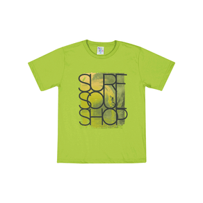 Camiseta Verde Neon - Infantil Menino -Meia Malha Camiseta Verde - Infantil Menino - Meia Malha - Ref:33856-138-10