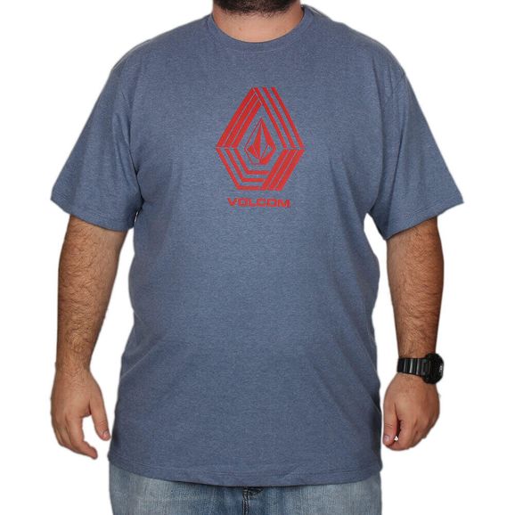 Camiseta Volcom Cycle Stone Tamanho Especial - Azul - 2G