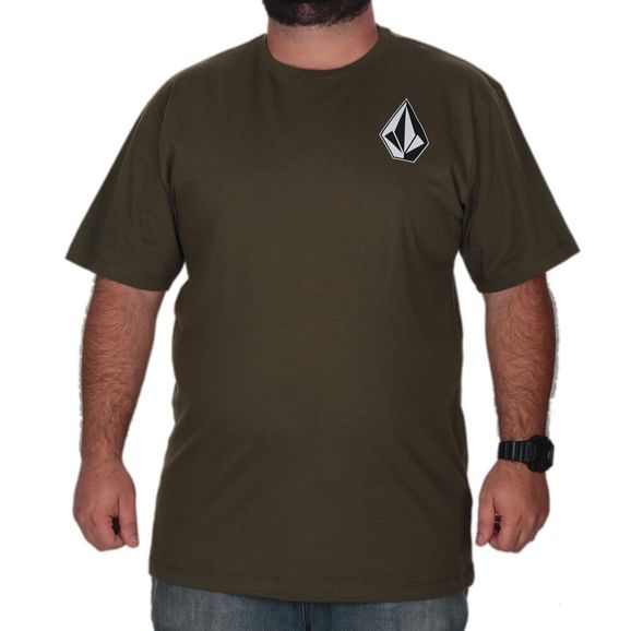 Camiseta Volcom Deadly Stone Tamanho Especial - Verde - 2G