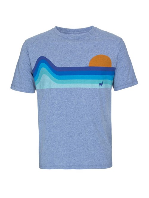 Camiseta Waves de Algodão Azul Tamanho P