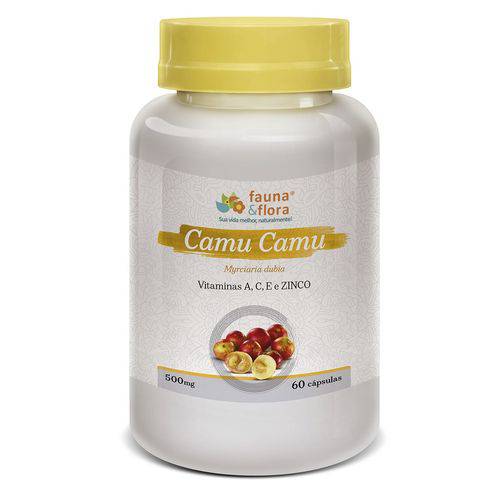 Camu Camu Cicatrizante Natural com Vitaminas A, C, e E Zinco 500mg 60caps