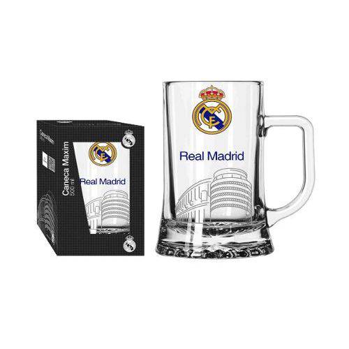 Caneca Copo Chopp Maxim Cerveja Logo Real Madrid 500 Ml
