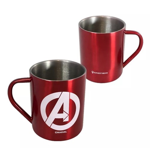 Caneca de Aço Avengers Logo - Compre na Imagina só Presentes