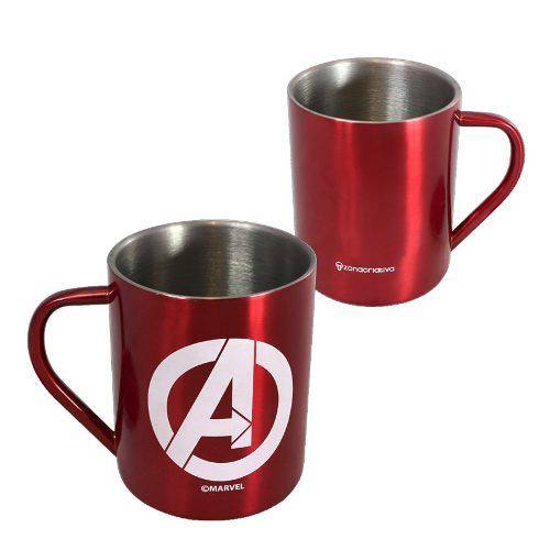 Caneca de Aço Avengers Vingadores Marvel Logo 400ml