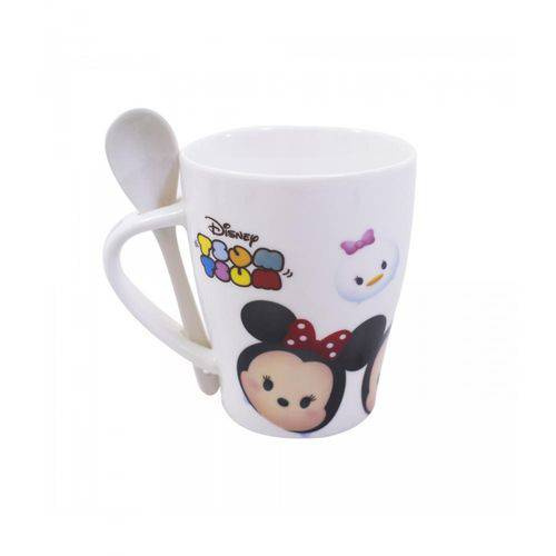 Caneca de Porcelana com Colher Mickey & Minnie Tsum Tsum 310ml - Disney