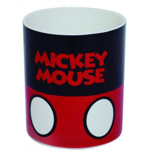Caneca de Porcelana Preta e Vermelha Mickey Mouse 370 Ml