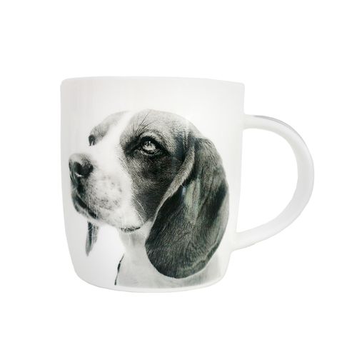 Caneca em Porcelana I Love Dogs Beagle C 320ml Branca