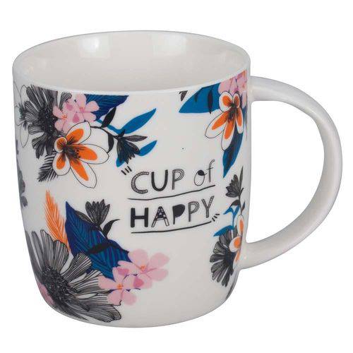 Caneca Free Life Cup Of Happy em Porcelana 340ml - 23403