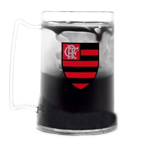 Caneca Gel Flamengo Escudo 400 Ml Gel Preto UN
